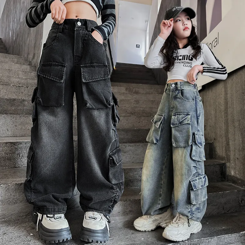 【120-170cm】今季大注目 カジュアル 履きやすい 合わせやすい 定番 おしゃれ 人気 デニムパンツ