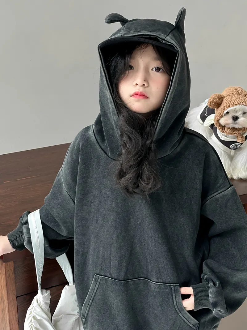 【100-160cm】絶対欲しい!楽チン 女の子 着心地良い 定番 ルーズ 合わせやすい フード付き パーカー