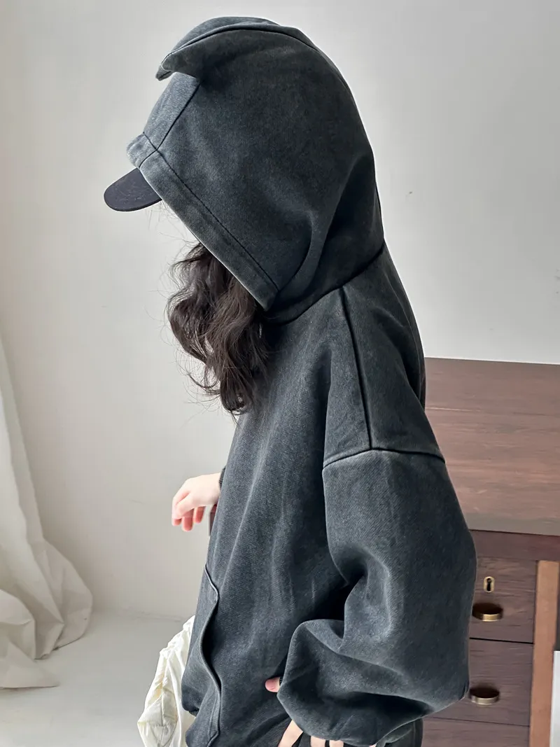 【100-160cm】絶対欲しい！楽チン 女の子 着心地良い 定番 ルーズ 合わせやすい フード付き パーカー