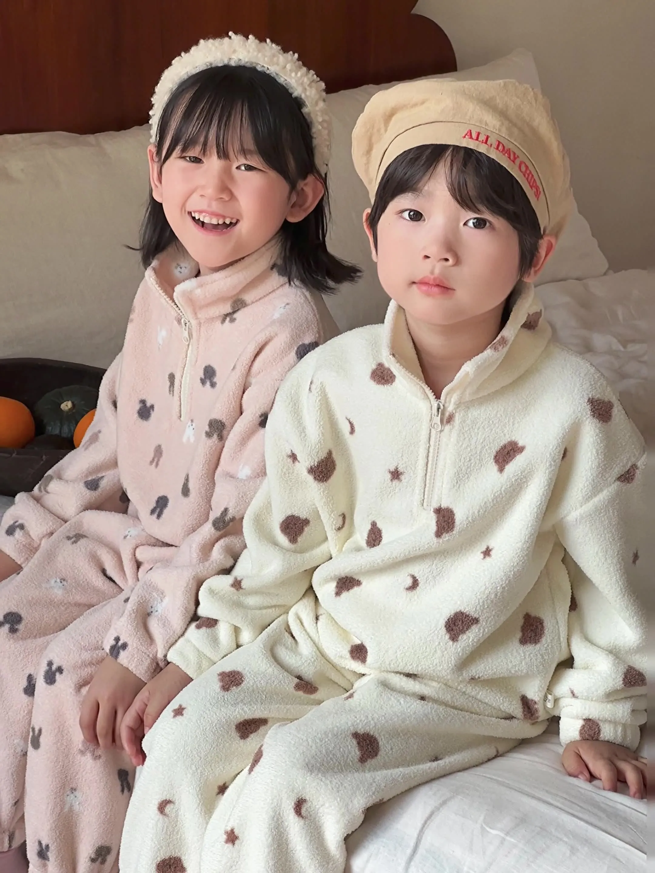 【90-160cm】超人気 ふわふわ 着心地良い トレンド スタンドネック 肌触り良い ルームウェア