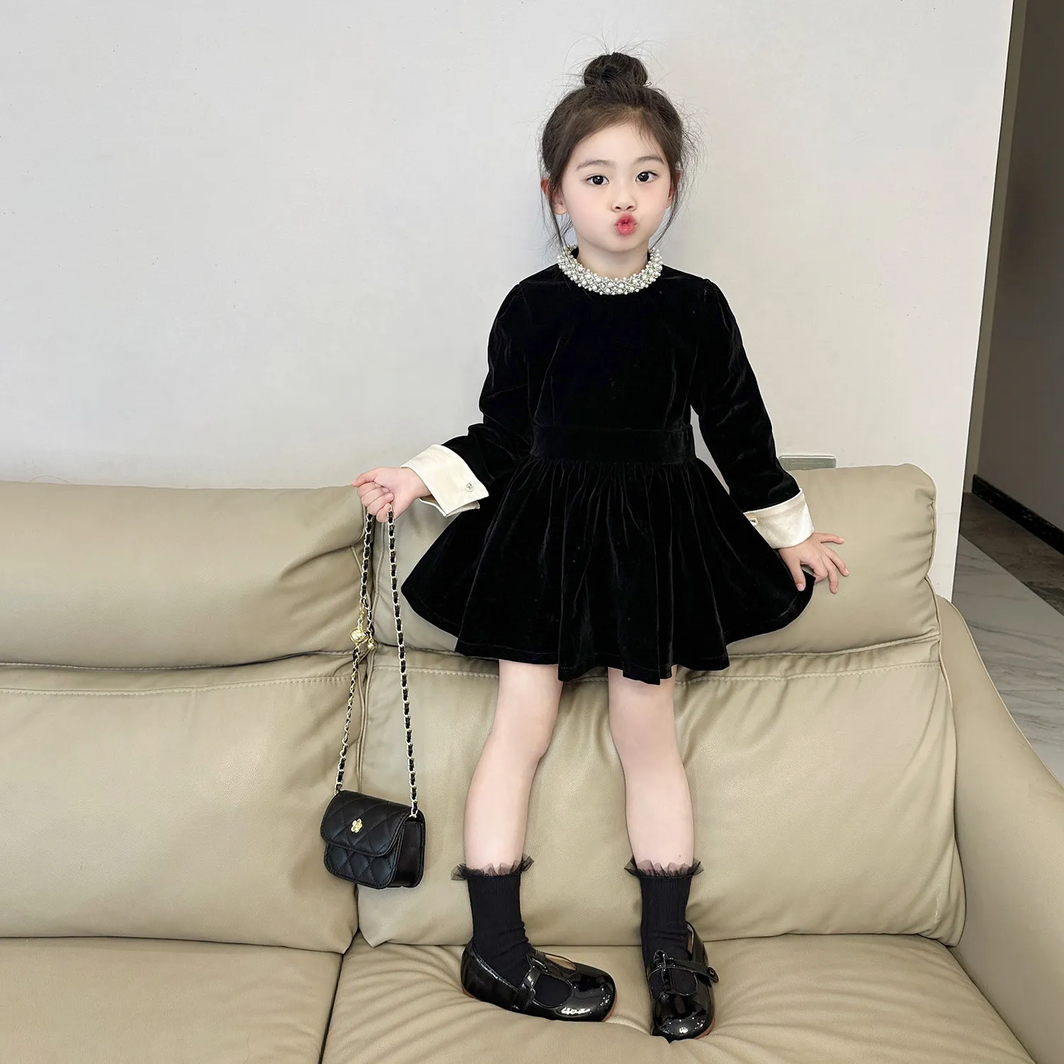 【90-140cm】大人気 シンプル 着心地良い 合わせやすい 定番 おしゃれ ワンピース
