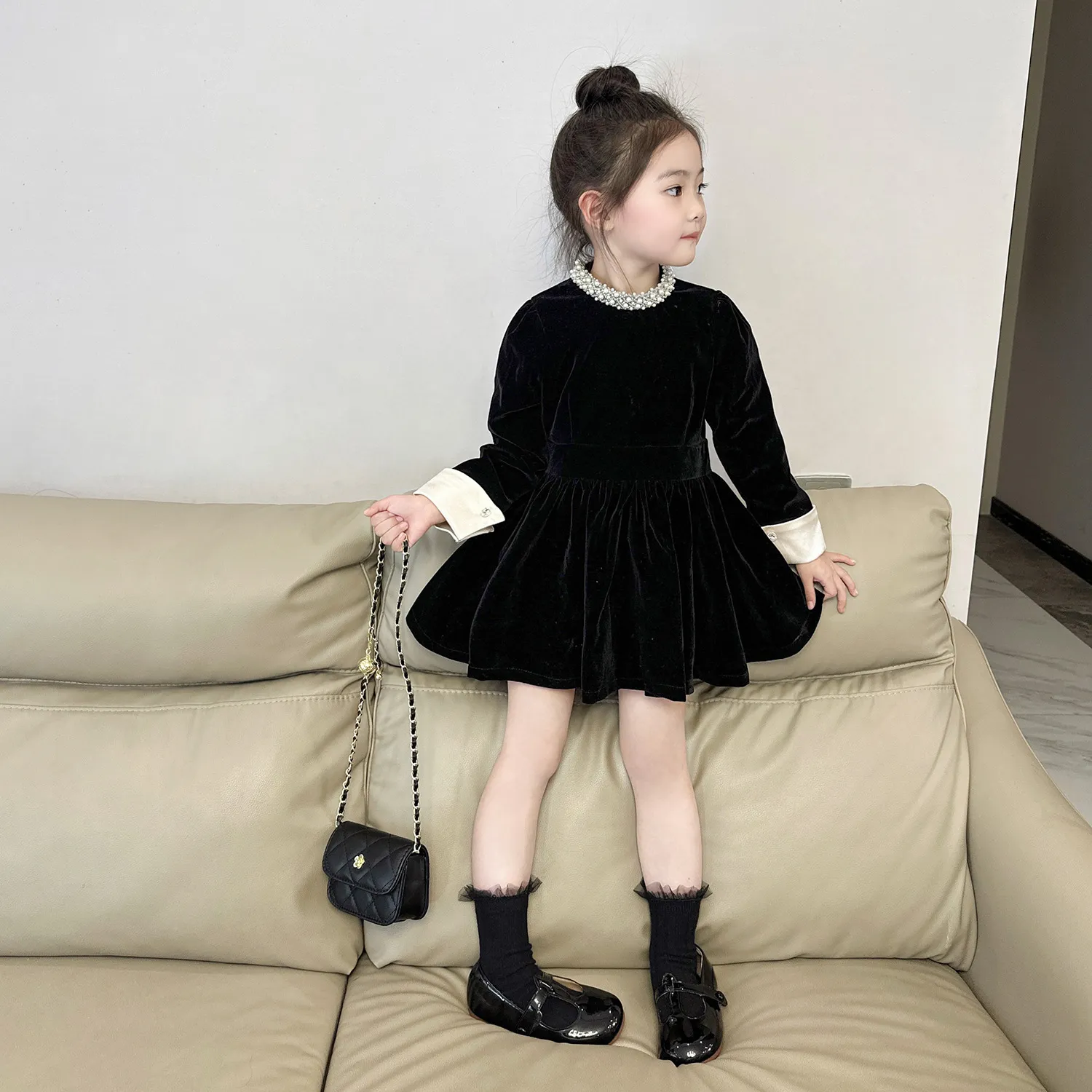 【90-140cm】大人気 シンプル 着心地良い 合わせやすい 定番 おしゃれ ワンピース