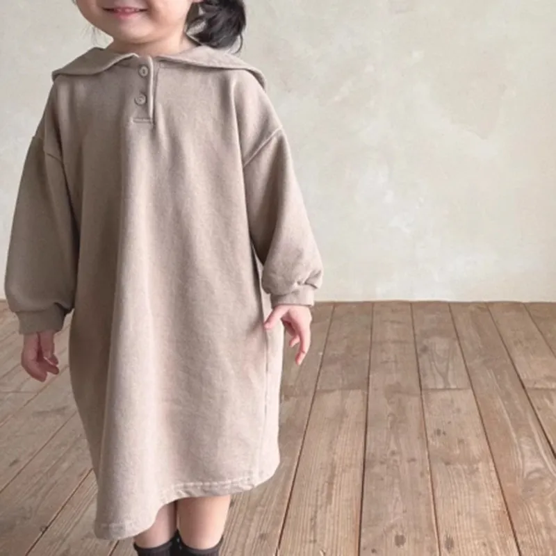 【80-130cm】人気上昇中 やわらかな素材 シンプル 無地 ベビー 女の子 ワンピース