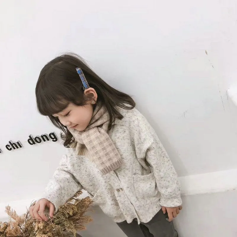 超人気商品 売れ筋 チェック柄 合わせやすい 女の子 ニット スカーフ