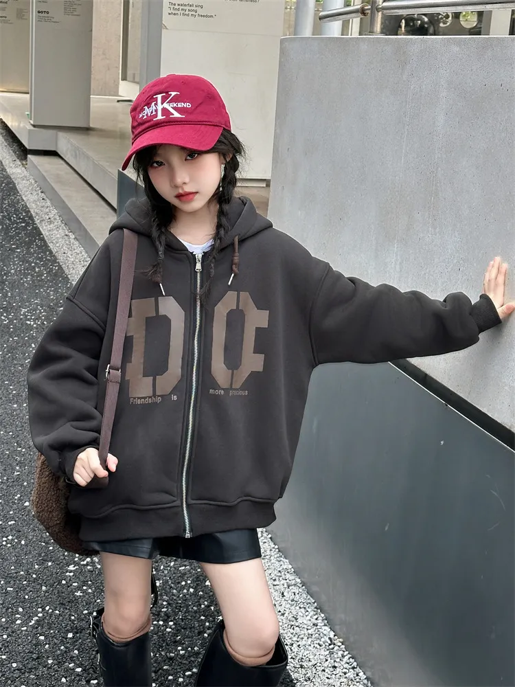 【120-170cm】絶対欲しい 売れ筋 カジュアル 合わせやすい アルファベット カートゥーン 女の子 アウター