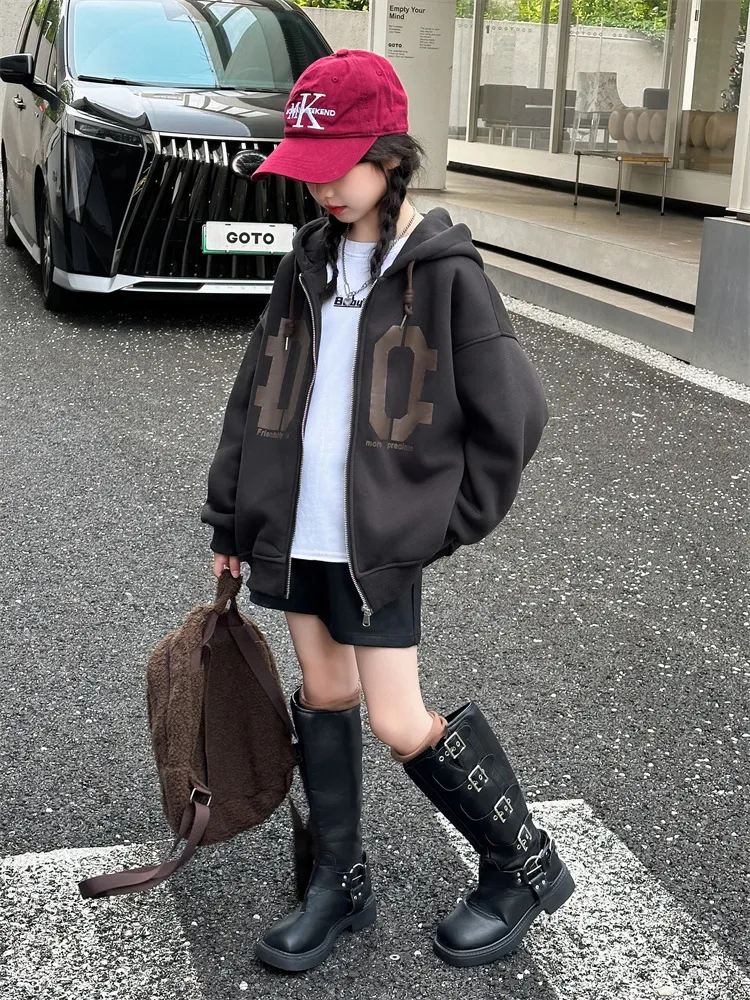 【120-170cm】絶対欲しい 売れ筋 カジュアル 合わせやすい アルファベット カートゥーン 女の子 アウター
