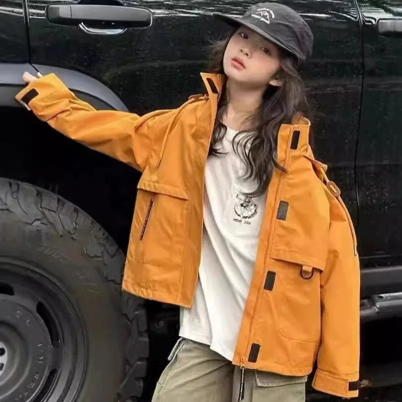 【120-170cm】人気上昇中 女の子 シンプル 定番 アウター 合わせやすい フード付き ジャケット