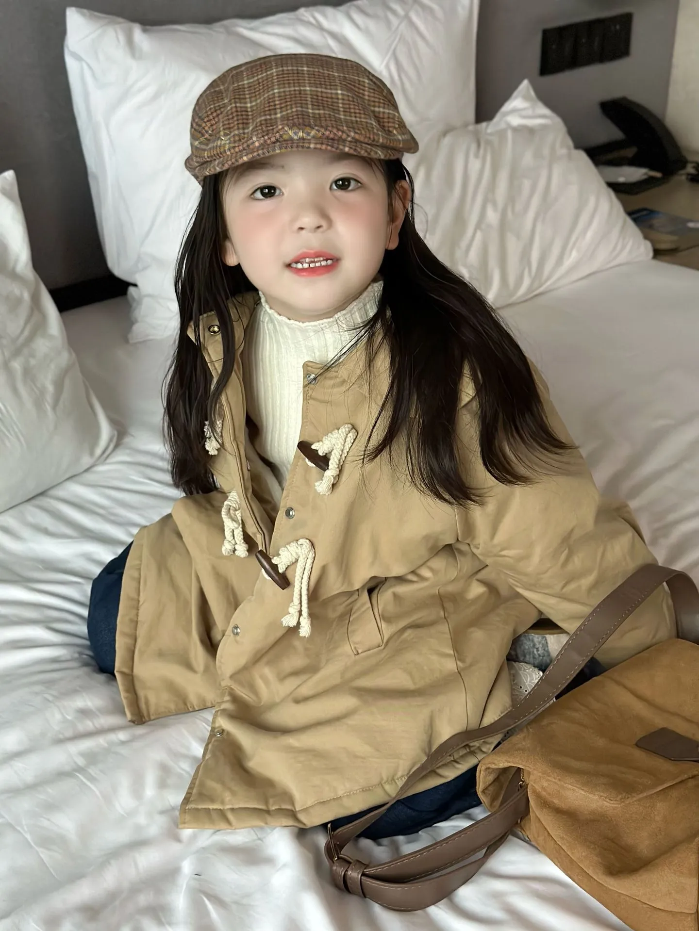 【90-140cm】オシャレ度高め シンプル 合わせやすい カジュアル キャンバス あったか 女の子 コート