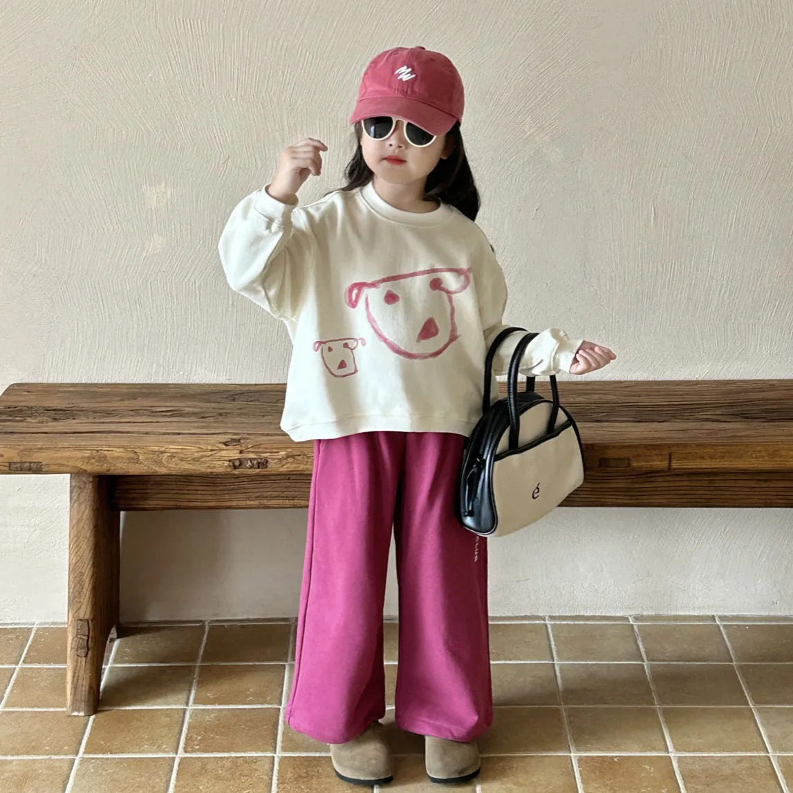 【90-140cm】超人気商品 定番 シンプル カジュアル スウィート ゆったり 女の子 トレーナー/パンツ