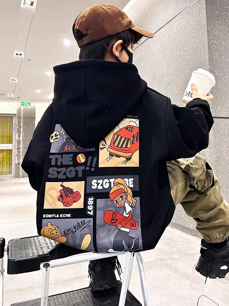 【120-170cm】大人気 カジュアル カートゥーン 着心地良い フード付き パーカー