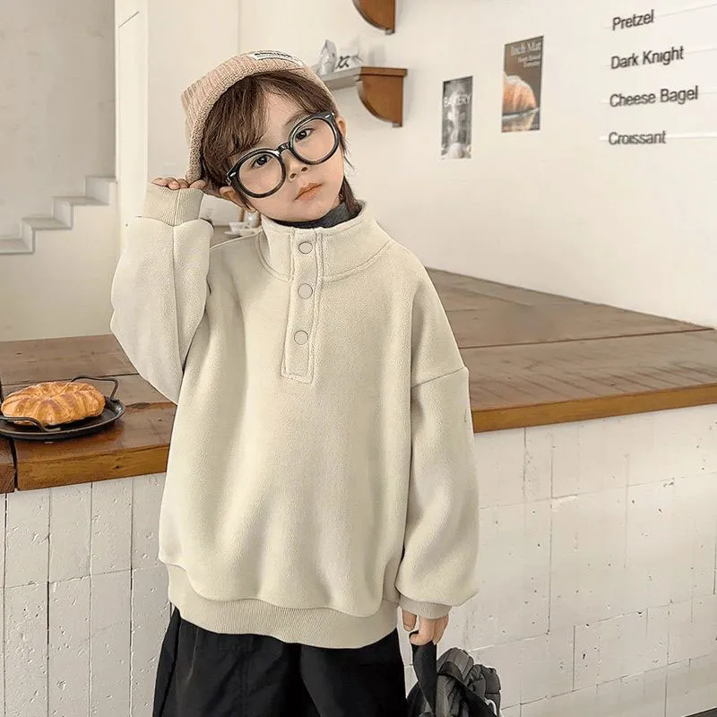 【90-160cm】よく売れる ふわふわ 着心地良い トレンド カジュアル あったか スタンドネック トップス
