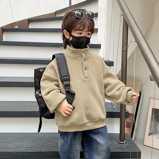 【90-160cm】よく売れる ふわふわ 着心地良い トレンド カジュアル あったか スタンドネック トップス