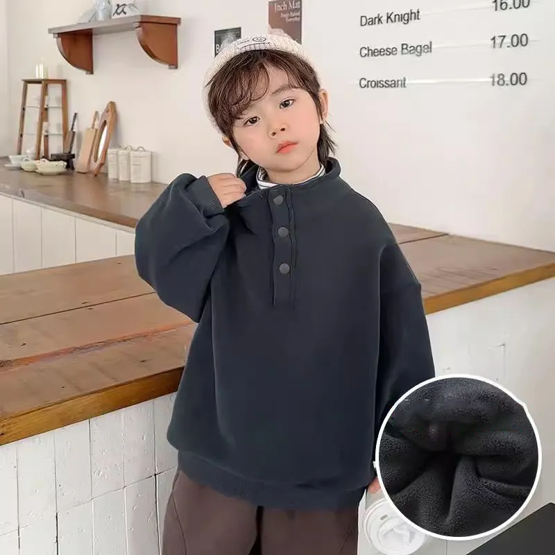 【90-160cm】よく売れる ふわふわ 着心地良い トレンド カジュアル あったか スタンドネック トップス