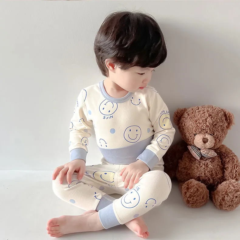 【73-110cm】大好評 肌触り良い 男の子 ハイウエスト ベビー服 ルームウェア 二点セット