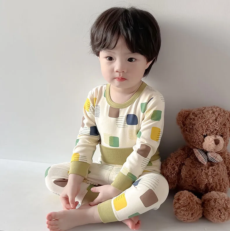 【73-110cm】大好評 肌触り良い 男の子 ハイウエスト ベビー服 ルームウェア 二点セット